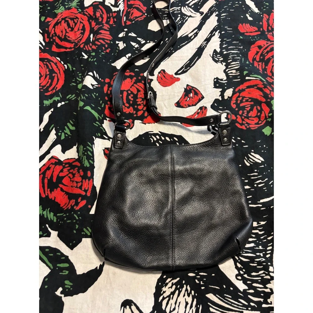 Coach Kristin Black Pebbled Leather Crossbody Hobo Bag F19285